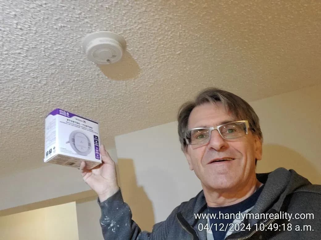 Smoke detector replaced — Don with the new unit